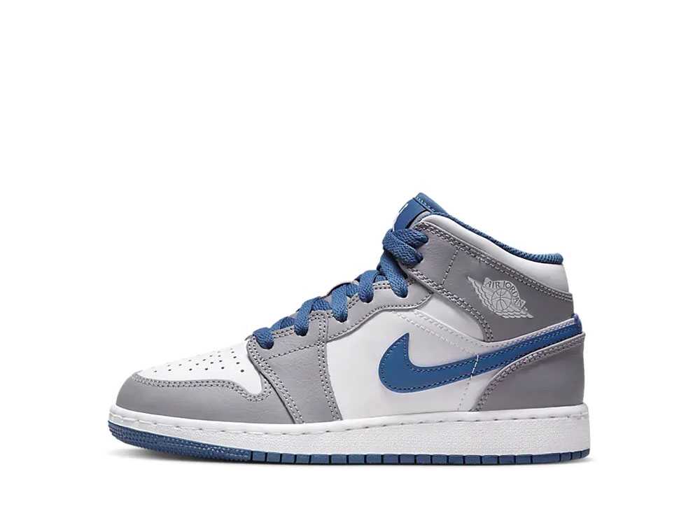 【百貨店大売り出し】1000円クーポン券ふり出し！Nike ナイキ GS エアジョーダン1 ミッド トゥルーブルー ナイキ DQ8423-014 成年者も履ける キッズモデル ウィメンズ レディース スニーカー 駈けっくらシューズ キッズスニーカー もの言う花シューズ 21SN-DQ8423-014