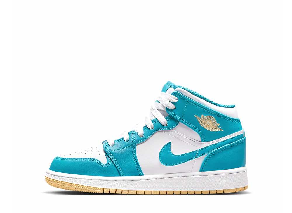 \1000円OFFクーポン発行/Nike ナイキ GS エアジョーダン1 ミッド アクア ナイキ DQ8423-400 大人も履ける キッズモデル ウィメンズ レディース スニーカー ランニングシューズ キッズスニーカー ベビーシューズ 21SN-DQ8423-400|セレクトショップFrenz