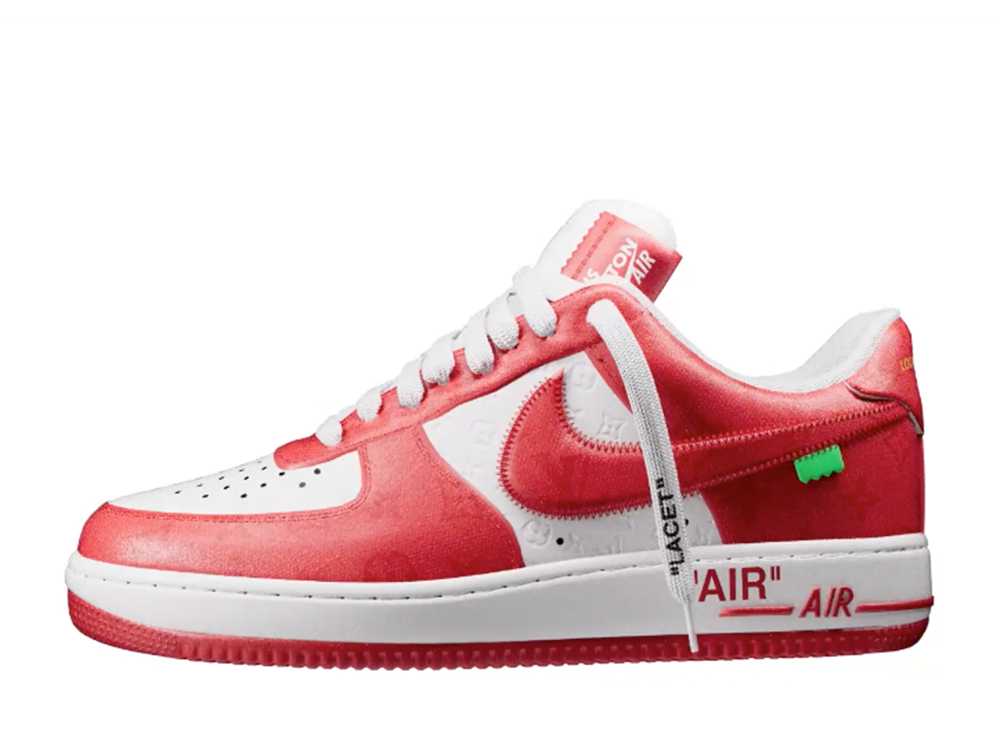 【今だけ500円割引クーポンあり!!】Nike ルイ・ヴィトン &times; ナイキ エアフォース1 ロー バイ ヴァージル・アブロー ホワイト & コメット レッド ナイキ 1A9VA9 メンズ スニーカー ランニングシューズ 21SN-1A9VA9｜セレクトショップFrenz
