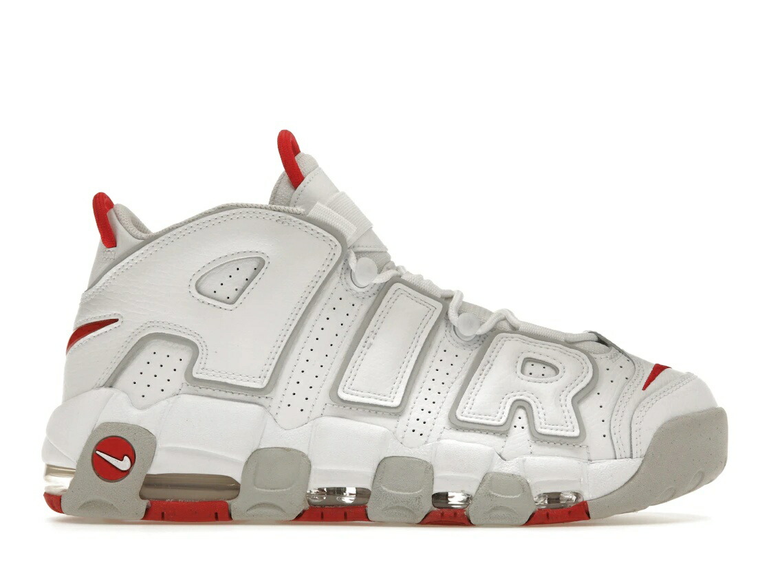 【今だけ500円割り引き引き換え証あり!!】Nike Nike Air More Uptempo 96 White Grey Fog University Red ナイキ DX8965-100 メンズ スニーカー 駈けっくらシューズ 19SX-20240726151310-009