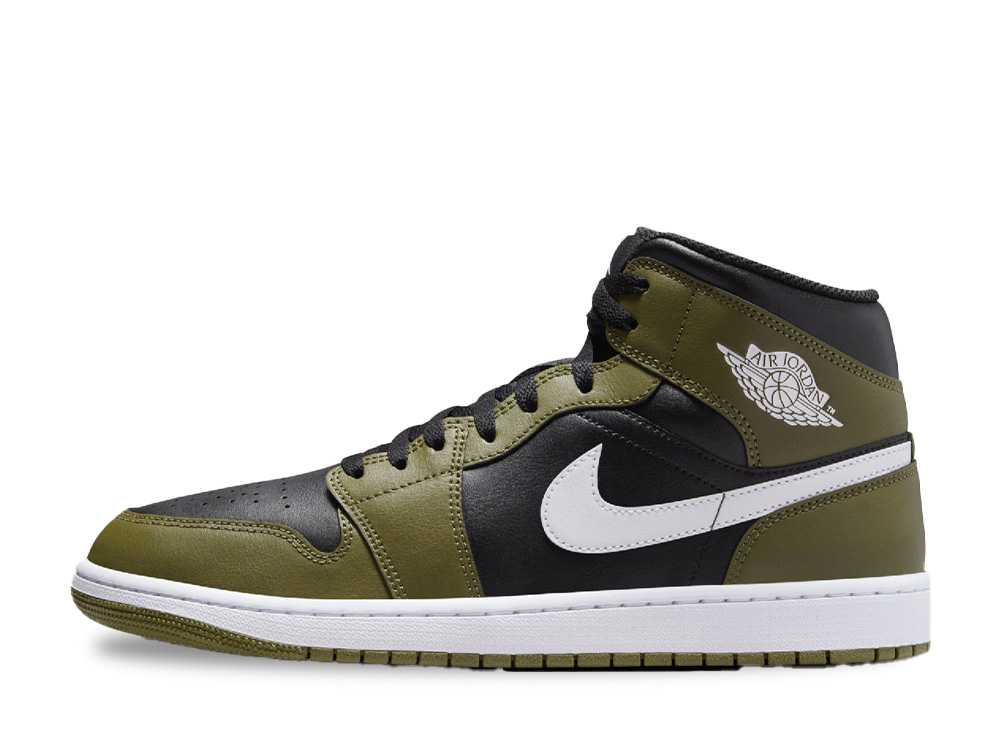 【今だけ500円割引クーポンあり!!】Nike ナイキ エアジョーダン1 ミッド ブラック/ミディアムオリーブ/セイル/ホワイト ナイキ DQ8426-092 メンズ スニーカー ランニングシューズ 21SN-DQ8426-092
