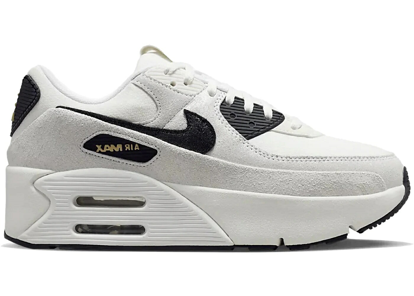 ＼1000円OFFクーポン発行／Nike Nike Air Max 90 LV8 White Metallic Gold Black (Women's) ナイキ HQ3497-100 ウィメンズ レディース スニーカー ランニングシューズ 19SX-20241127103240-073