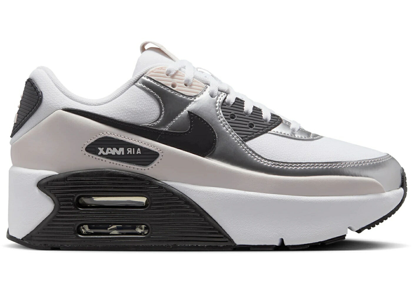 ＼1000円OFFクーポン発行／Nike Nike Air Max 90 LV8 White Phantom Metallic Silver Black (Women's) ナイキ IB0170-100 ウィメンズ レディース スニーカー ランニングシューズ 19SX-20250316222901-065