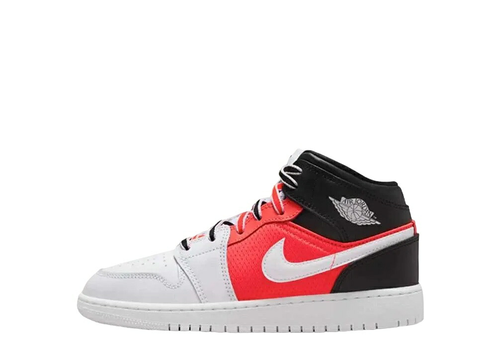 ＼1000円OFFクーポン発行／Nike ナイキ GS エアジョーダン1 ミッド SE ブラック/インフラレッド 23/ホワイト ナイキ FB4417-016 大人も履ける キッズモデル ウィメンズ レディース スニーカー ランニングシューズ キッズスニーカー ベビーシューズ 21SN-FB4417-016