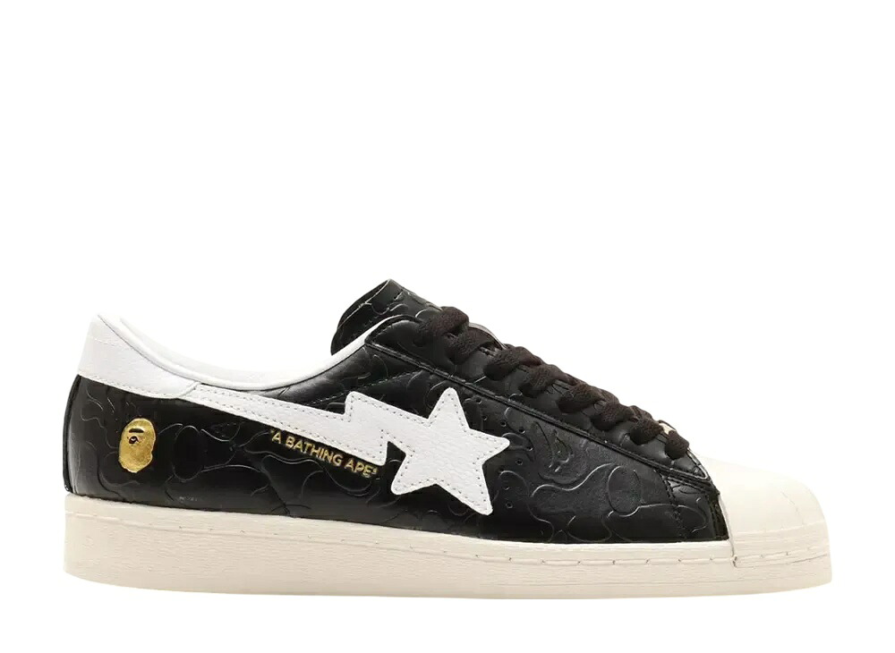 【今だけ500円割り引き引き換え証あり!!】adidas アトモス × アベイシングエイプ × アディダスオリジナルス SSTR 5 中核グループ黒いこと/フットウェアホワイト/象牙色 アディダス JQ3666 メンズ スニーカー 駈けっくらシューズ 21SN-JQ3666