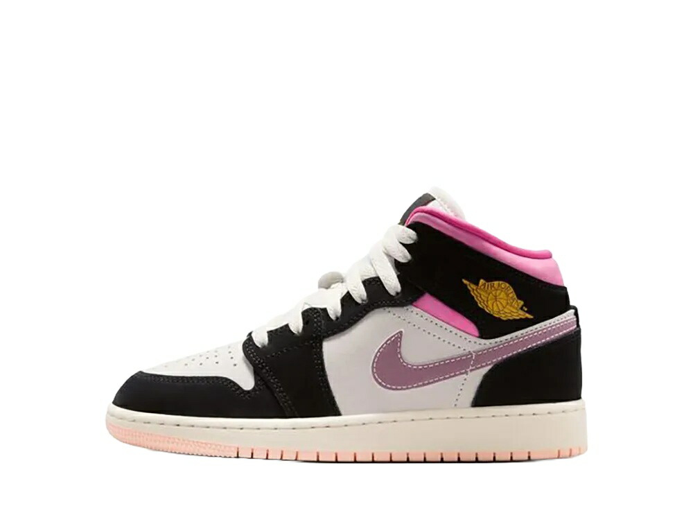 【百貨店大売り出し】1000円引き換え証ふり出し！Nike ナイキ GS エアジョーダン1 ミッド SE 黒いこと/ユニバーシティゴールド (キッズ) ナイキ II1254-001 成年者も履ける キッズモデル レディース スニーカー キッズスニーカー もの言う花シューズ 21SN-II1254-001