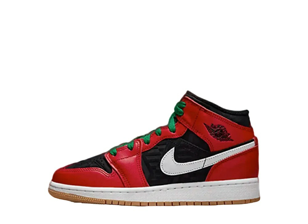 ＼1000円OFF引き換え証振りだし／Nike ナイキ GS エアジョーダン1 ミッド SE クリスマス ナイキ DQ8418-006 成年者も履ける キッズモデル ウィメンズ レディース スニーカー 駈けっくらシューズ キッズスニーカー もの言う花シューズ 21SN-DQ8418-006 キッズ・ベビー・マタニティ-靴-キッズファッション