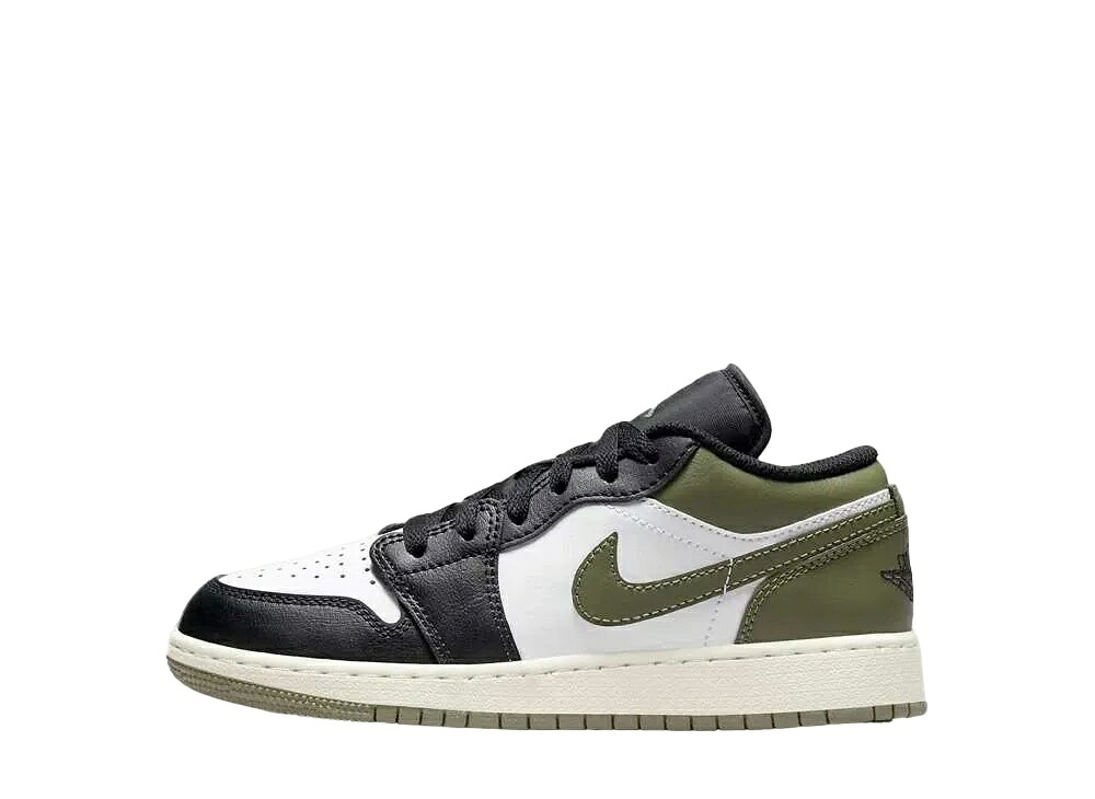 【百貨店大売り出し】1000円クーポン券振り出し！Nike ナイキ GS エアジョーダン1 置き目 黒いこと/ミディアムオリーブ/白いこと ナイキ 553560-092 成年者も履ける キッズモデル ウィメンズ レディース スニーカー 駈けっくらシューズ キッズスニーカー もの言う花シューズ 21SN-553560-092