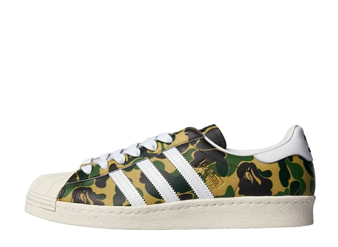 【今だけ500円割引クーポンあり!!】adidas アベイジングエイプ × アディダス スーパースター 80s グリーンカモ アディダス GZ8981 メンズ スニーカー ランニングシューズ 21SN-GZ8981