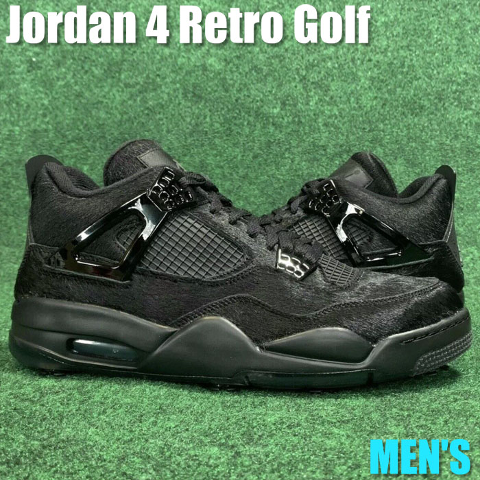 スニーカー 楽天セール 全品p10倍 最大44倍 クーポン付き Jordan 4 Retro Golf Black Cat Pony Hair ナイキ エア ジョーダン 4 ゴルフシューズ Cu9981 001 メンズ スニーカー ランニングシューズ 19sx 010 010 セレクトショップfrenz