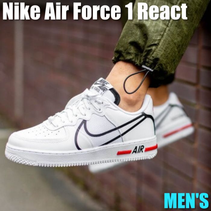 【今だけ500円割引クーポンあり!!】Nike ナイキ エアフォース1 リアクト “ホワイト“ Nike Air Force 1 React “White Black Red“ ナイキ エアフォース1 リアクト CD4366-100 メンズ スニーカー ランニングシューズ 19SX-20220913235140-027|セレクトショップFrenz