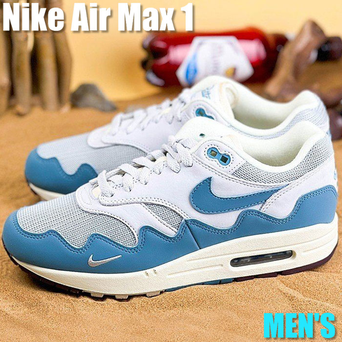 【百貨店大売り出し】1000円クーポン券振り出し！Nike Nike Air Max 1 Patta Waves Noise Aqua (with Bracelet) ナイキ エア湖マックス1 DH1348-004 メンズ スニーカー 駈けっくらシューズ 19SX-20220921174258-045
