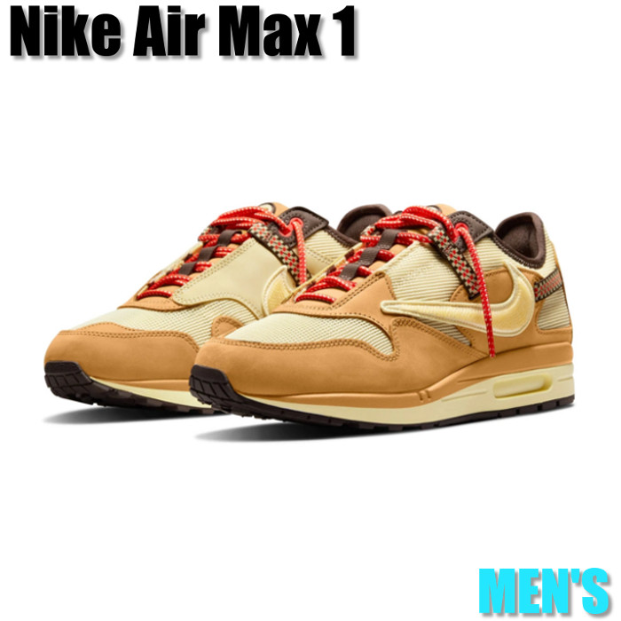 【今だけ500円割り引き引き換え証あり!!】Nike トラヴィス・スコット × ナイキ 大気圏マックス1 “ウィート“ Nike Air Max 1 “Travis Scott Cactus Jack Wheat Lemon Drop“ ナイキ トラヴィス・スコット × ナイキ 大気圏マックス1 DO9392-701 メンズ スニーカー