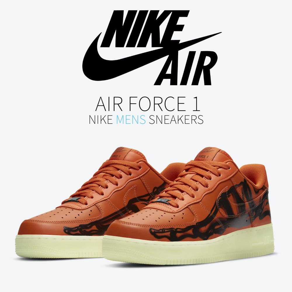【今だけ500円銀行割引クーポン券あり!!】Nike ナイキ 空軍1 “オレンジ色 スケルトン“ Nike Air Force 1 Low “Orange Skeleton Halloween (2020)“ ナイキ 空軍1 オレンジ色 スケルトン CU8067-800 メンズ スニーカー 駈けっくらシューズ 19SX-20221021155745-029