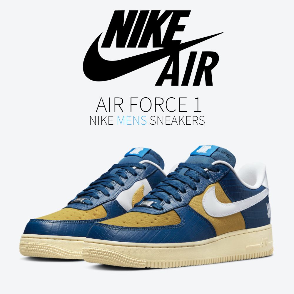 【百貨店大売り出し】1000円クーポン券振り出し！Nike アンディフィーテッド × ナイキ 空軍1 “ファイブオンイット“ Nike Air Force 1 Low SP “Undefeated 5 On It Blue Yellow Croc“ ナイキ アンディフィーテッド × ナイキ 空軍1 DM8462-400 メンズ スニーカー