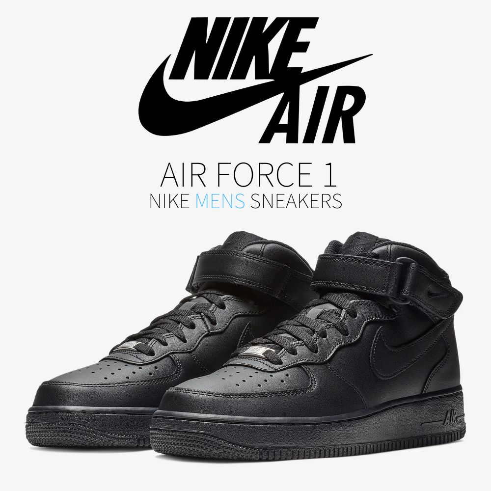 ＼1000円OFFクーポン発行／Nike ナイキ エアフォース1 ミッド “ブラック/ブラック“ Nike Air Force 1 Mid '07 “Black“ ナイキ エアフォース1 ミッド 315123-001/CW2289-001 メンズ スニーカー ランニングシューズ 19SX-20221021155745-054