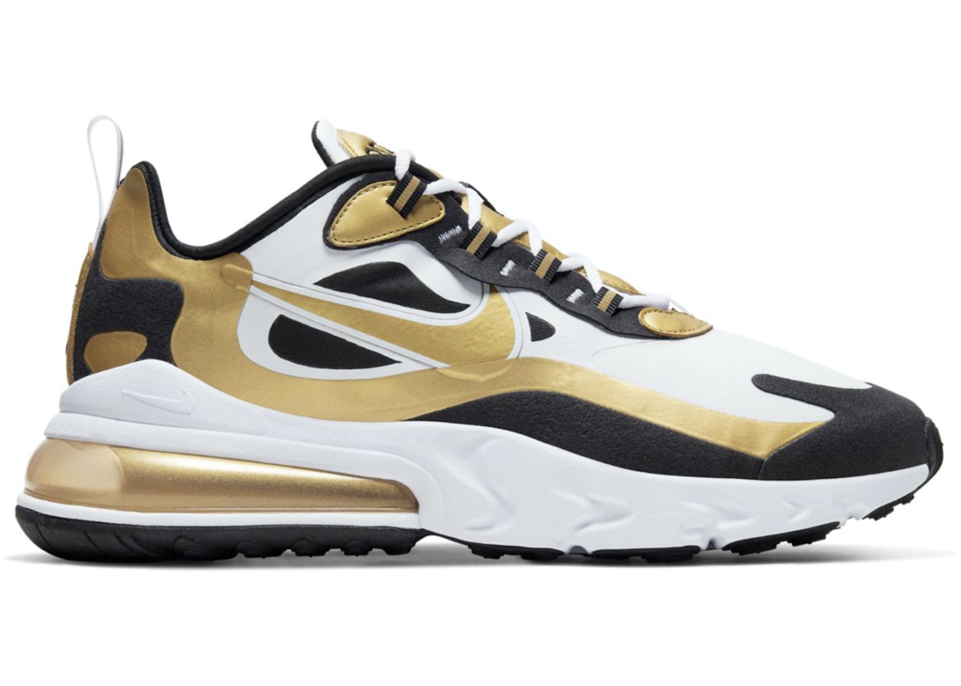 【百貨店大売り出し】1000円クーポン券振り出し！Nike Nike Air Max 270 React White Metallic Gold ナイキ エア湖マックス 270 リアクト CW7298-100 メンズ スニーカー 駈けっくらシューズ 19SX-20230518224302-069