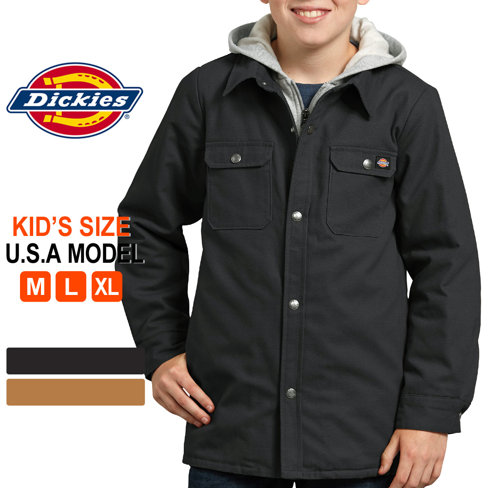 楽天市場 送料無料 キッズ ディッキーズ アウター シャツジャケット フード付き ダック Kj3 Usaモデル Dickies Boys 防寒 子供 男の子 女の子 W Freshbox