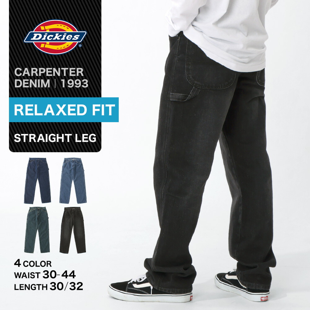 06M015◯00s Dickies 黒 ワイド ペインターパンツ 34×32 Dickies ディッキーズ ペインターパンツ -JOE-