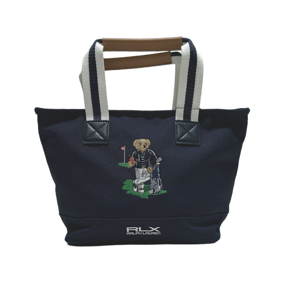 【ポロゴルフ】人気ポニー刺繍×ラインデザイン ゴルフボストントートバッグ 紺色 ポロゴルフ】人気ポニー刺繍×ラインデザイン ゴルフボストン