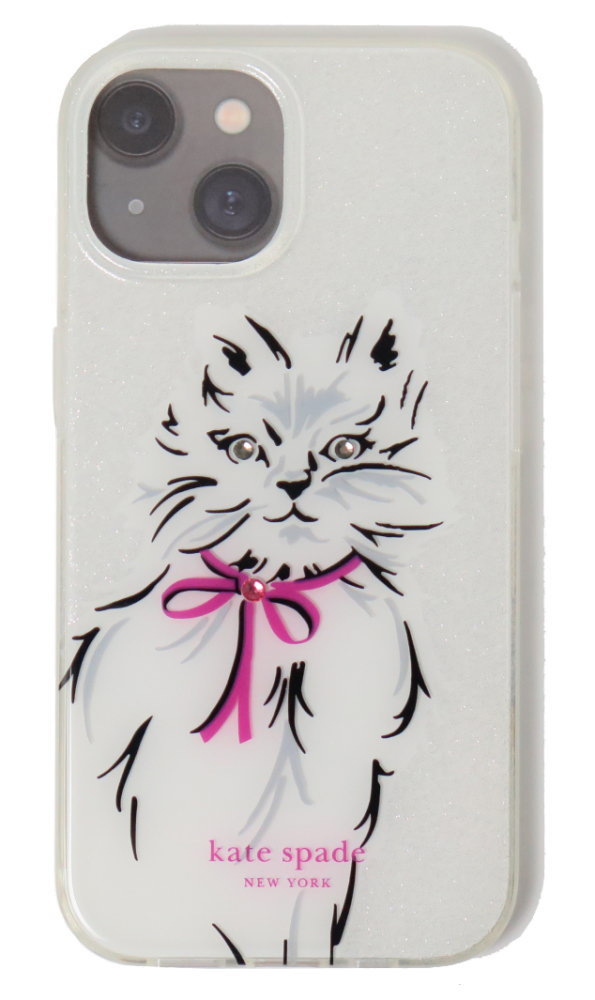 Kate spade(ケイトスペード)iPhone 15 入れもの ウィスカーズ whiskers 猫 KI698(960) clear mult 152