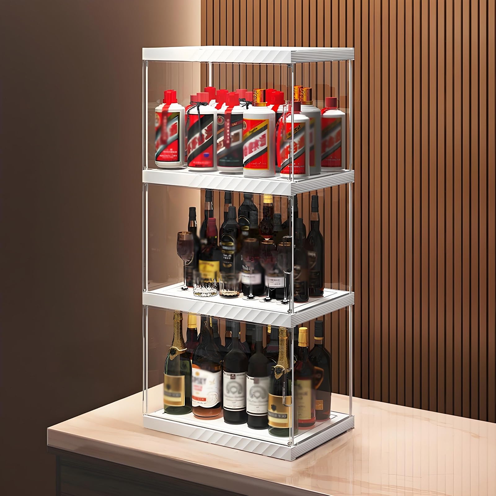 楽天市場】小型 ウイスキー 棚 酒棚 ディスプレイ 酒 棚 厚手のPP素材