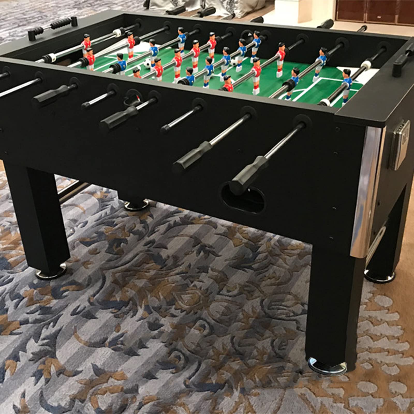 テーブルサッカーマルチプレイヤーフーズボールテーブル、組み立てが簡単な背の高いフットテーブルフットボールゲーム、スポーツゲームとガーデン用のアーケードテーブルサッカー
