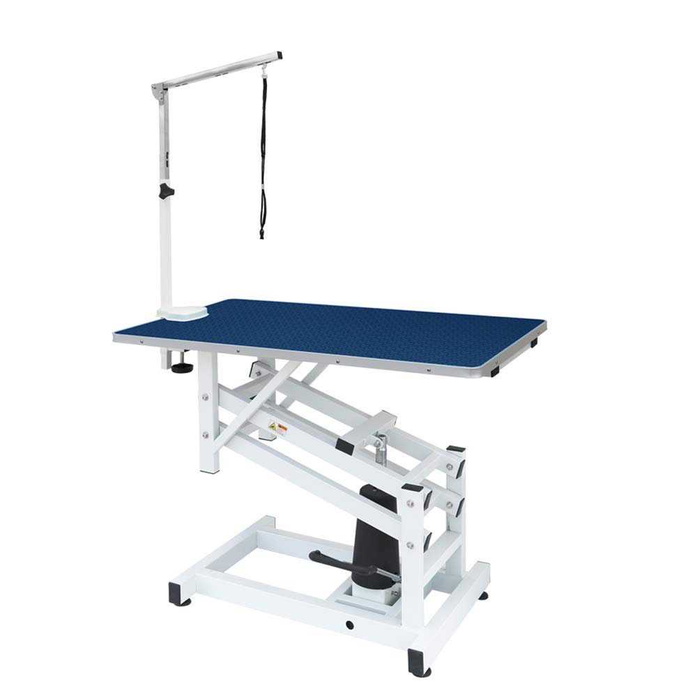 油圧式 昇降機能付き トリミングテーブル アーム付属 小型犬から大型犬まで対応 110cmx60cm スポーツ器具-スポーツ・アウトドア