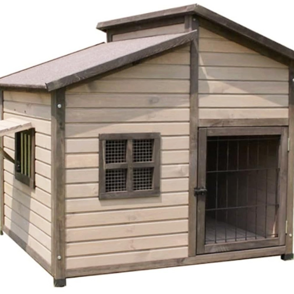 無垢材の犬小屋 屋外の木造犬小屋 大型犬小屋 屋外防水犬小屋 (L)｜freundschaft