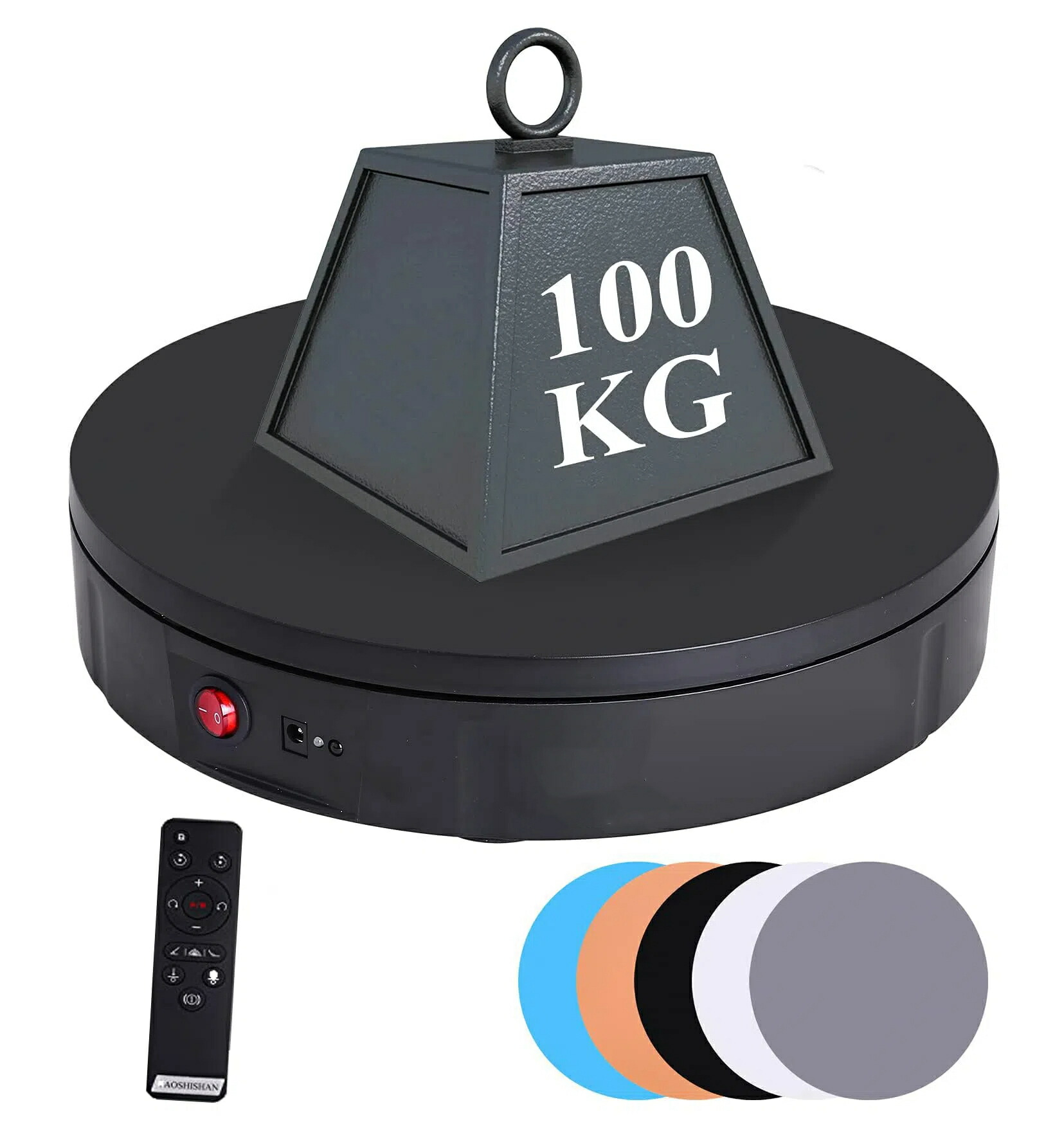 回転台 電動ターンテーブル ?影用 電動回転台 360°回転 30cm100kg 知能ターンテーブル 電動 遠隔操作 スムーズに回転 回転のスピード、方向、角度が調整可能 騒音が小さい 静かな場所でも使える 展示用 110V (直径30cm積載量100kg, 黒い)|freundschaft
