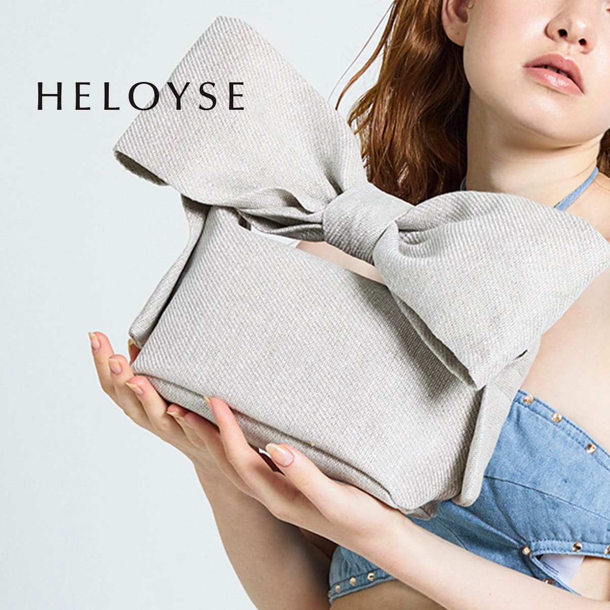 【LINE登録⇒クーポン配布中】 ハンドバッグ バッグ レディース H-307 HELOYSE エロイーズ ボンネ リボン 型 手持ち リボンハンドル ラメ 麻 日本製 かわいい 大人 GIFT 新着商品