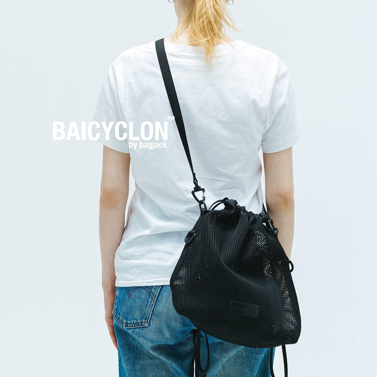 ショルダーバッグ ポーチ 巾着バッグ ユニセックス レディース メンズ DRAW STRING BAG BAICYCLON by bagjack バイシクロンバイバッグジャック BCL-47(MESH) メッシュ ボディーバッグ プール ビーチ 旅行 新着商品