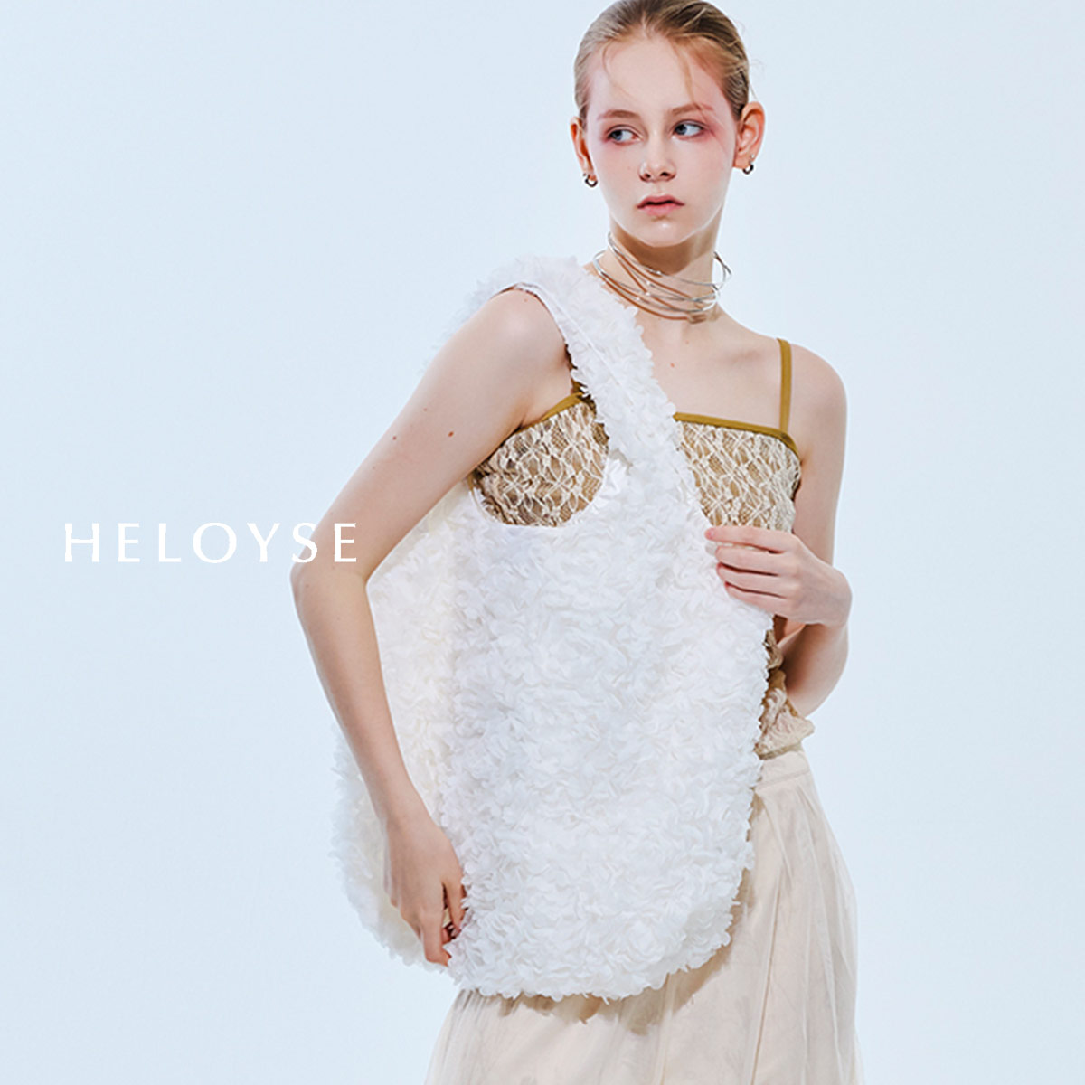 【LINE登録⇒クーポン配布中】トートバッグ バッグ レディース HELOYSE エロイーズ bouquet tote ブーケトート ティアードチュール チュール ラグジュアリー GIFT 新着商品
