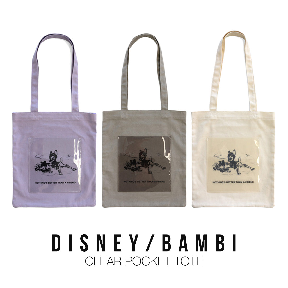 楽天市場 ディズニー グッズ トートバッグ レディース バンビ トンスケ クリアポケットトート おしゃれ 通勤 お買い物 アコモデ 送料無料 Fridstore フリッドストア