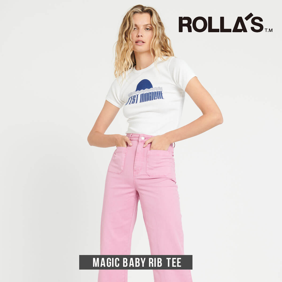 楽天市場 Tシャツ レディース 半袖 綿100 カットソー ティーシャツ Rolla S ローラス Magic Baby Rib Tee カジュアル シンプル Fridstore フリッドストア