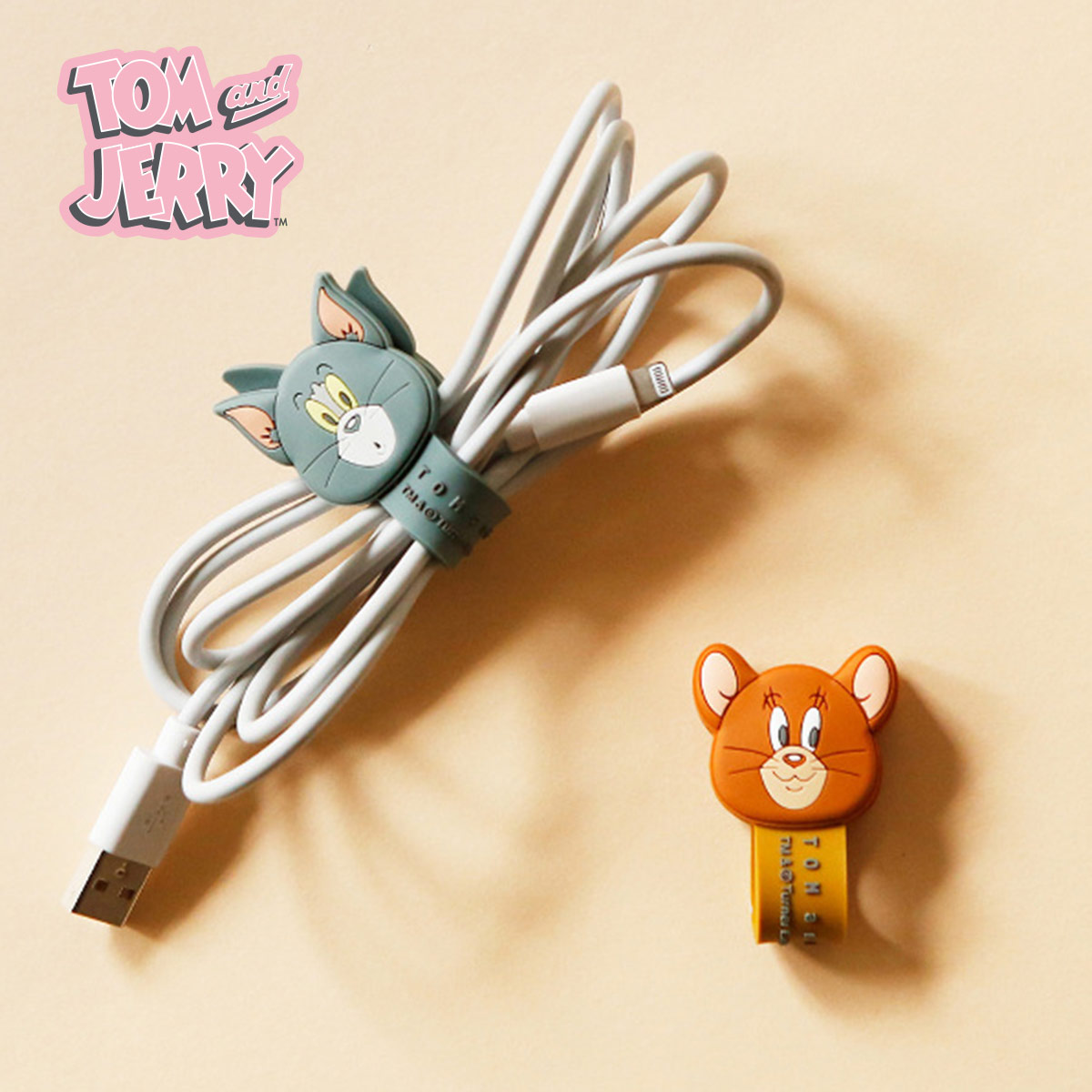 トムとジェリー 結束バンド ケーブルバンド シルエット クリップ オシャレ ネコ 配線 かわいい キャラクター コード ネズミ