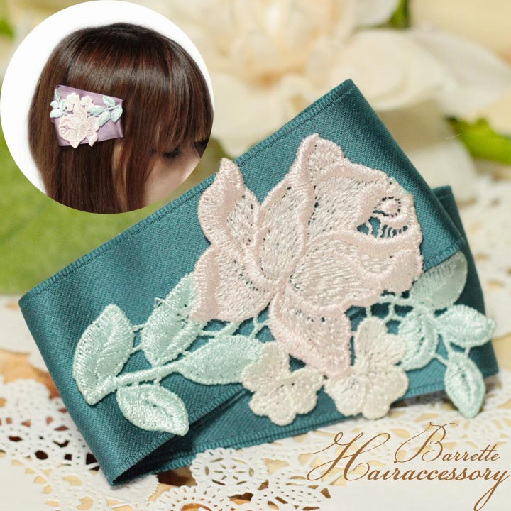ミハエルネグリン バレッタ 立体バラ レース Michal Negrin Michal Negrin ミハエルネグリン 立体バラ付き