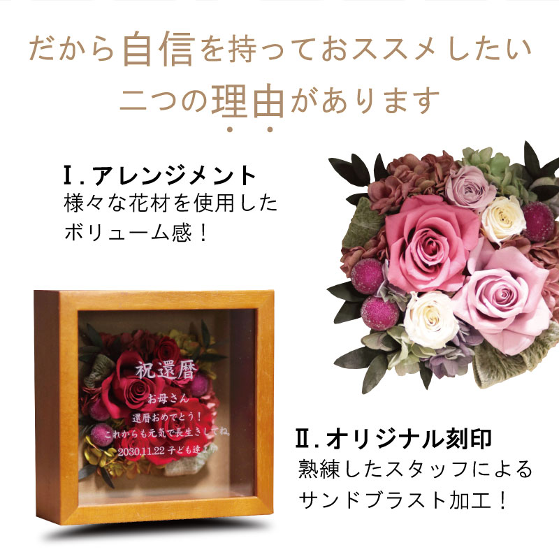 楽天市場 送料無料 名入れ プリザーブドフラワー ギフト 還暦祝い 結婚祝い お花 女性 退職祝い 金婚式 両親 プレゼント 結婚式 退職祝い 古希 お祝い 壁掛け 開店祝い 花 名前入り バラ 記念日 新築祝い 法人 開業祝い プロポーズ サプライズ お祝いメッセージ