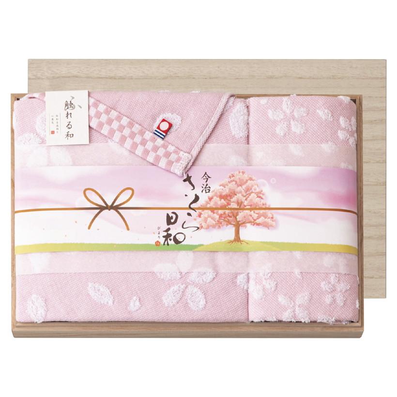 楽天市場】触れる和 さくら日和（宴）木箱入り今治タオルセット（SB