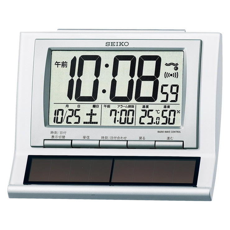 セイコー 電波デジタルハイブリッドソーラー目覚まし時計 Sq751w ギフト 置き時計 デジタル時計 温度計 湿度計 インテリア Sieko 置時計 液晶時計 入学祝い 就職祝い 引出物 出産内祝い 内祝い 結婚祝い 新築祝い お返し ご挨拶 新築内祝い 誕生日 Novix Com