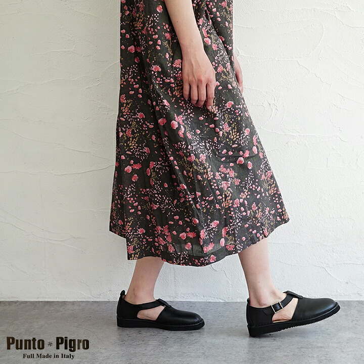 【sale30%off】【返品不可】【送料無料】Punto Pigro(プントピグロ）T-STRAP SHOSE WITH VIBRAM ティーストラップシューズ