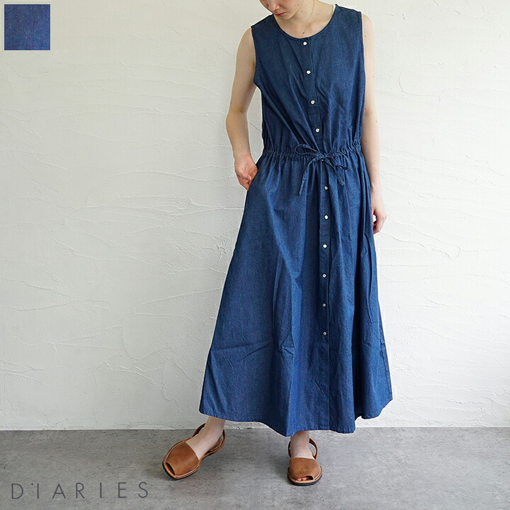 【sale40%off】【返品不可】【送料無料】DIARIES（ダイアリーズ）5ozデニムスナップボタンノースリーブワンピース