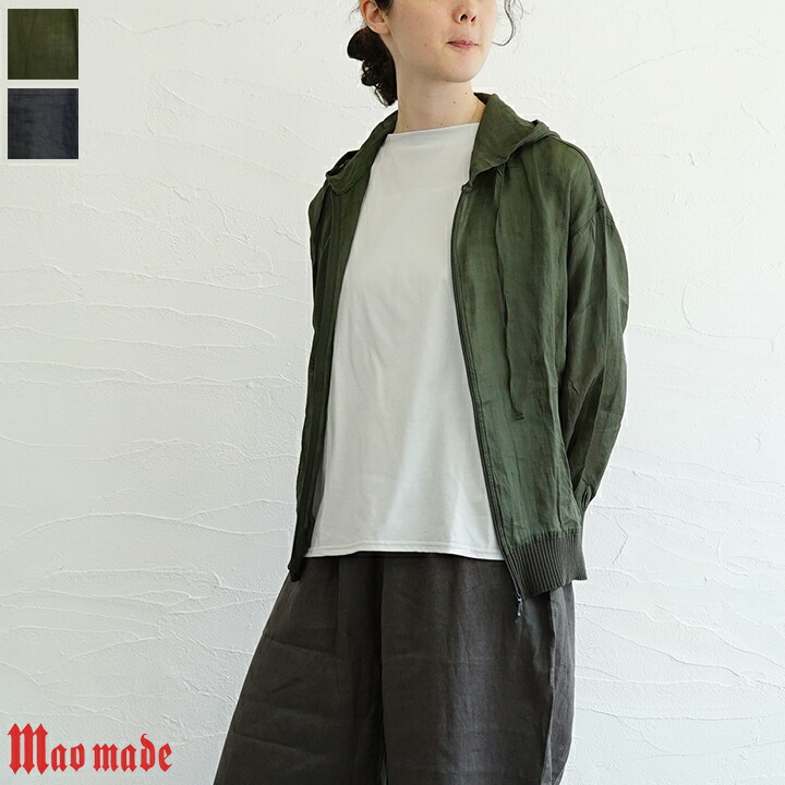 【sale10%off】【返品不可】【貨物輸送無料】mao made（マオメイド） ニットリブドルマンスリーブパーカー