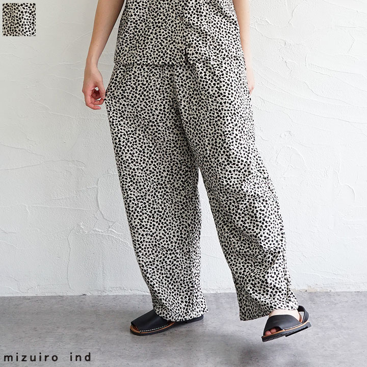 【sale20%off】【返品不可】【送料無料】mizuiro ind(ミズイロインド)プリントイージーパンツ|Friends