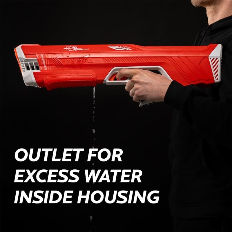 スパイラ(Spyra) 電動お水火器 水鉄砲 SpyraThree 単発 受け持ち三連射 制限事項なし 超豪然たる飛切れ間 10-15M 水遊び遊び道具 水鉄砲せめぎ合う 海水浴/スウィミングプール/川遊び 難民キャンプ 夏の定番 (赤いこと)