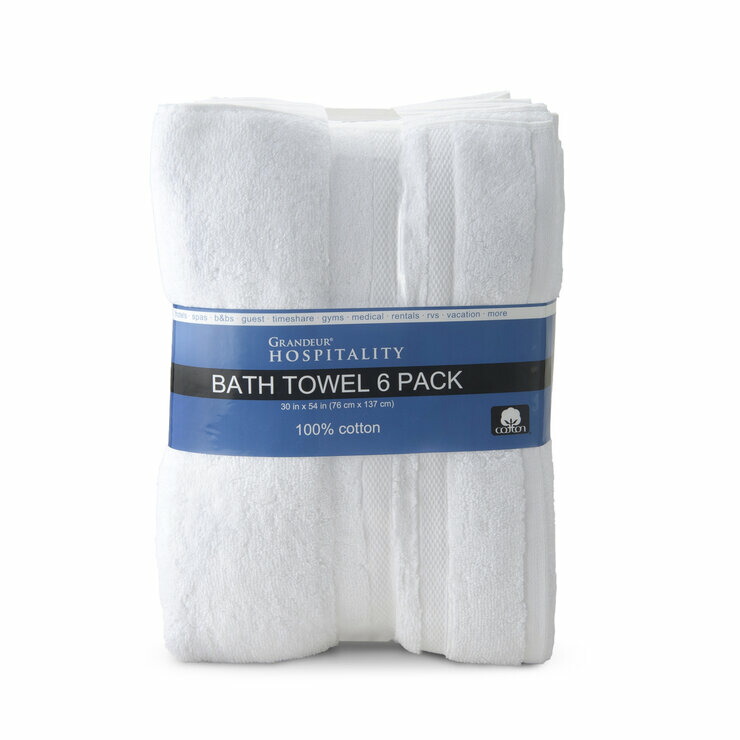 グランデュール ホスピタリティ 業務用 バスタオル 6枚パック - Grandeur Hospitality Commercial Bathtowel 6PK