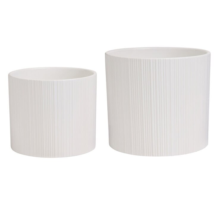 Mullally スタンド付き 陶器プランター 2個セット (26cm ＆ 24.6cm) - Mullally Ceramic Planter on Stand 2 Pack