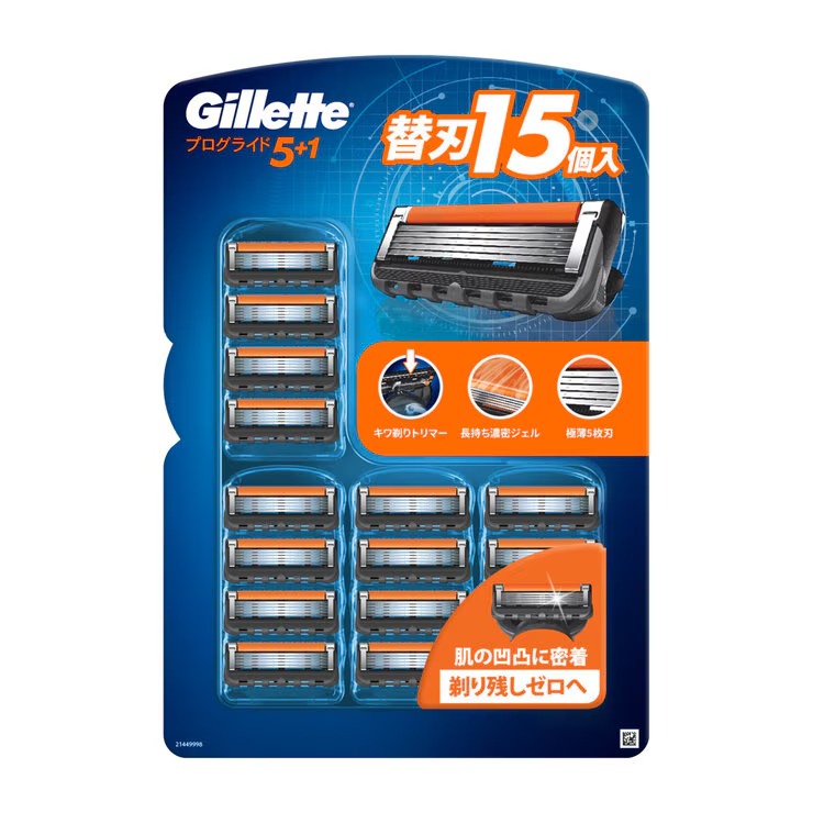 ジレット プログライド ハウツー物 髭剃り 髪剃り 替刃15個 - Gillette Proglide Manual Blades x 15