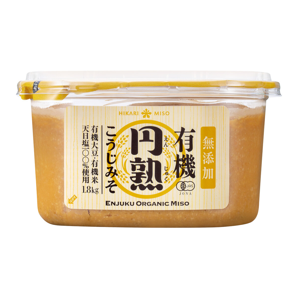 【1等100％ポイントバック！ ※要エントリー】有機円熟こうじみそ 1.8kg ORGANIC ENJUKU MISO PASTE 1.8kg 無添加 有機JAS認証 送料無料 大容量 美味しい 味噌