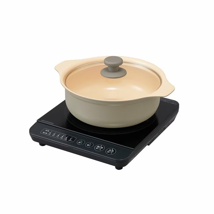 アイリスオーヤマ IHコンロ鍋セット1400W CIP-T39124-B - IRIS OHYAMA IH Heater with Pot 1400W CIP-T39124-B